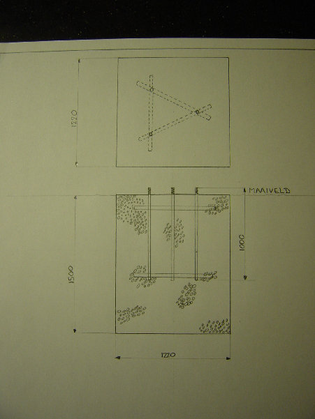 Detailtekening van de betonfundatie