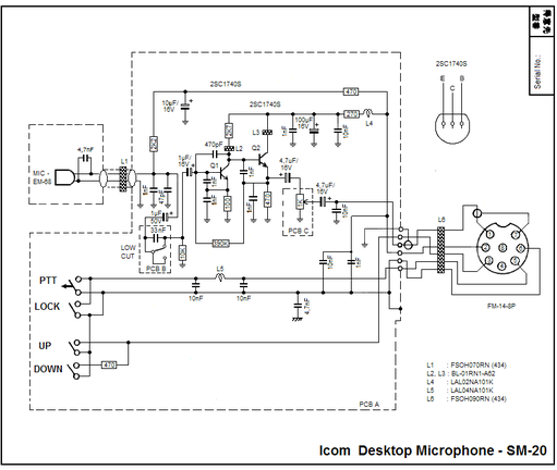 ICOM SM-20 schematic.PNG (42.5 KiB) 193066 keer bekeken ICOM SM-20 Schematic diagram