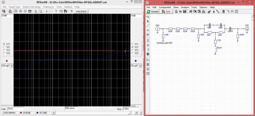 Simulatie van de EQ schakeling.